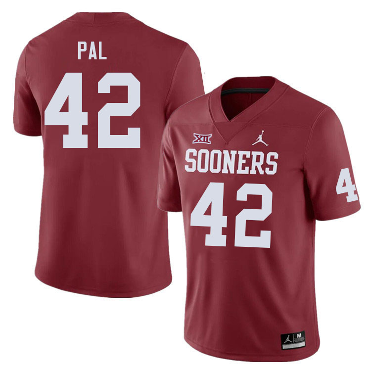 Men #42 Jozsef Pal Oklahoma Sooners College Football Jerseys Stitched-Crimson - Click Image to Close